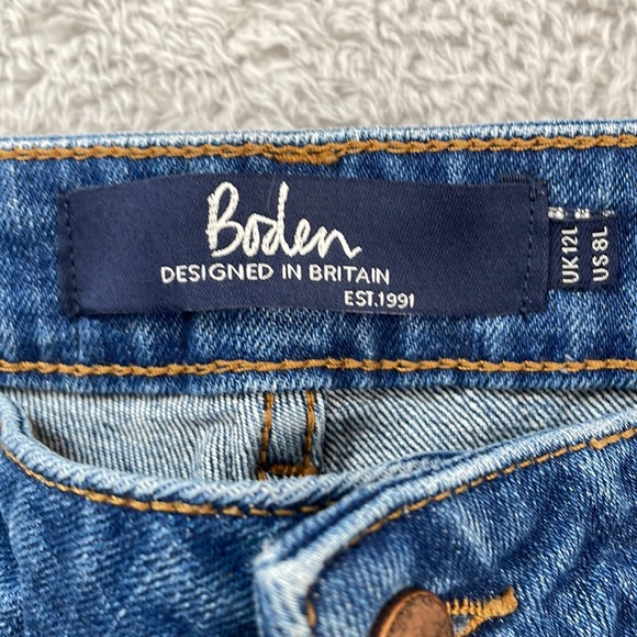 Boden Jeans Women's 8 Long The Cambridge Ankle Skimmer Embroidery Pom Poms Boho - Picture 14 of 16